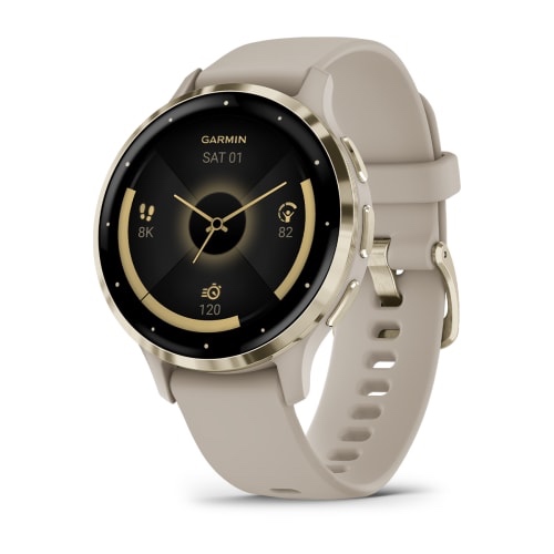 Venu 2S Rose Gold Stainless Steel Bezel with White Case and Silicone Band